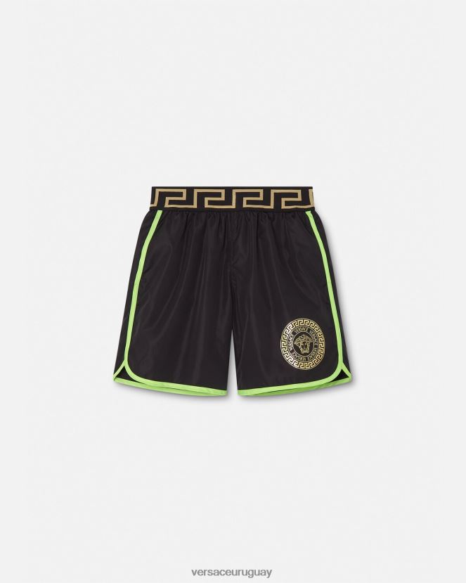 Versace shorts de baño con medusa niños menta y negro ropa H88R0H2112