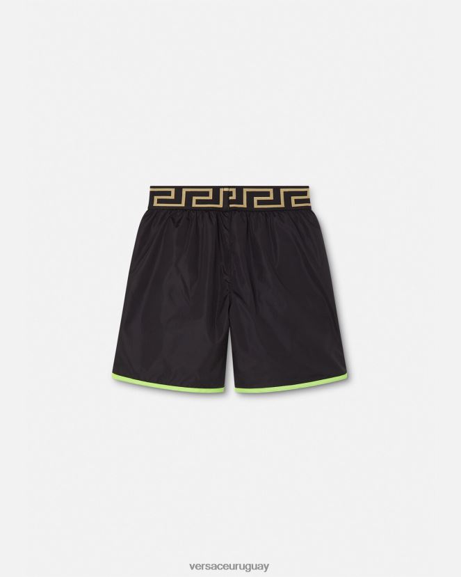 Versace shorts de baño con medusa niños menta y negro ropa H88R0H2112