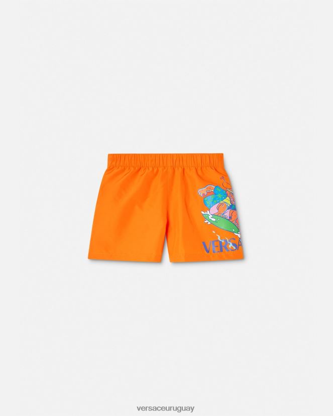 Versace shorts de baño para bebé con gafas de sol de medusa niños naranja ropa H88R0H1928