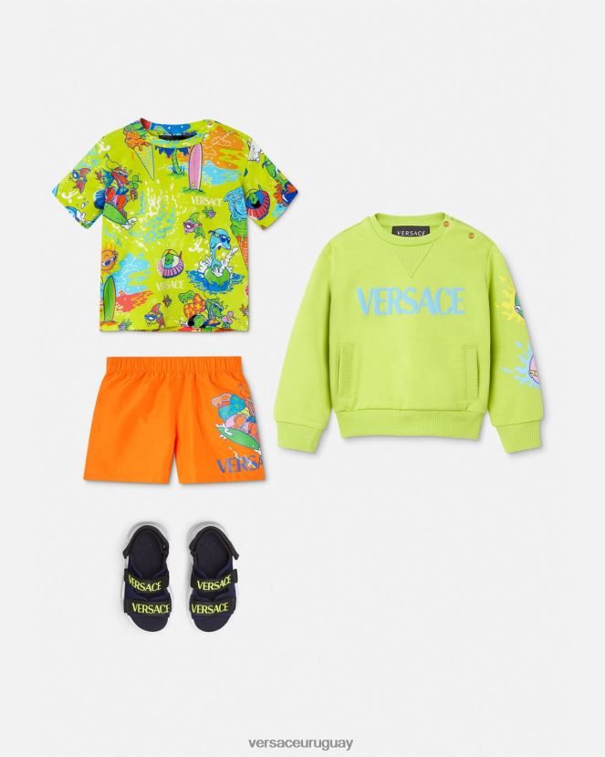 Versace shorts de baño para bebé con gafas de sol de medusa niños naranja ropa H88R0H1928