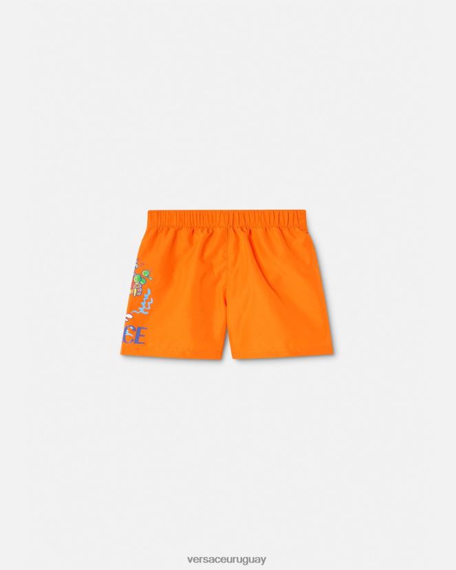 Versace shorts de baño para bebé con gafas de sol de medusa niños naranja ropa H88R0H1928