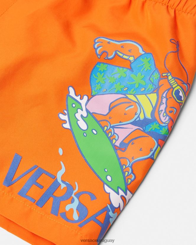 Versace shorts de baño para bebé con gafas de sol de medusa niños naranja ropa H88R0H1928