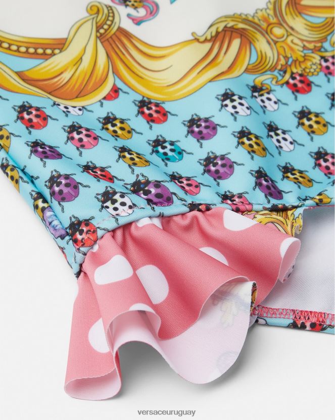 Versace traje de baño mariposas niños rosa y blanco ropa H88R0H1938