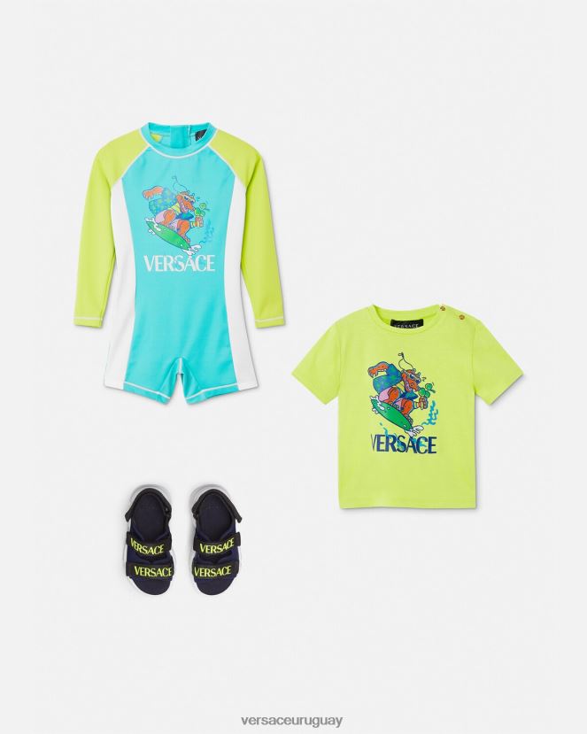 Versace traje de neopreno para bebé con protección solar niños multicolor ropa H88R0H1926