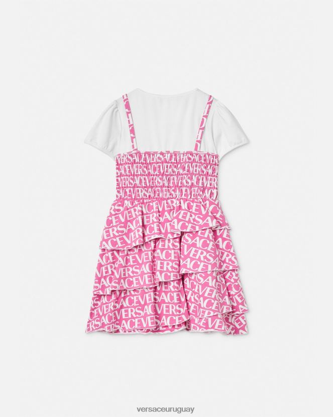 Versace vestido con volantes en toda la prenda niños Rosa claro ropa H88R0H1977