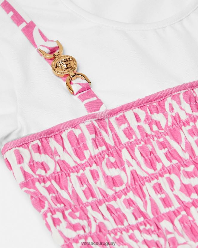 Versace vestido con volantes en toda la prenda niños Rosa claro ropa H88R0H1977