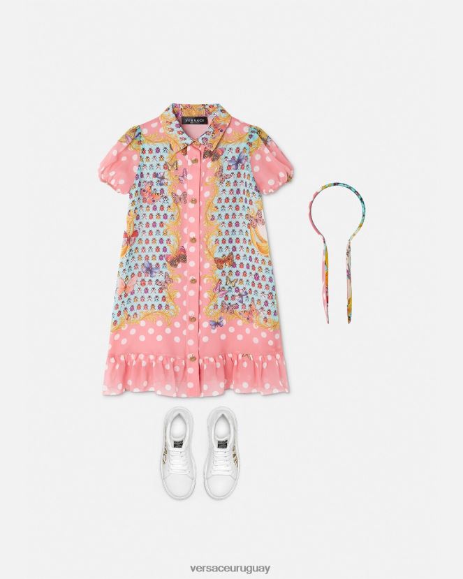 Versace vestido de seda mariposas niños imprimir ropa H88R0H1941