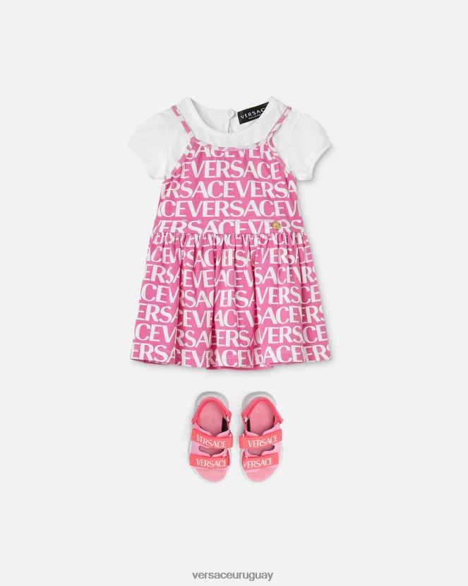 Versace vestido estilo camiseta para bebé niños Rosa claro ropa H88R0H1871