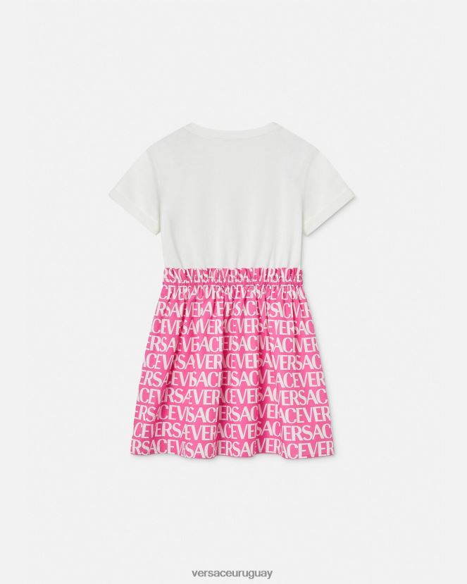 Versace vestido por toda la prenda niños blanco y rosa ropa H88R0H1980