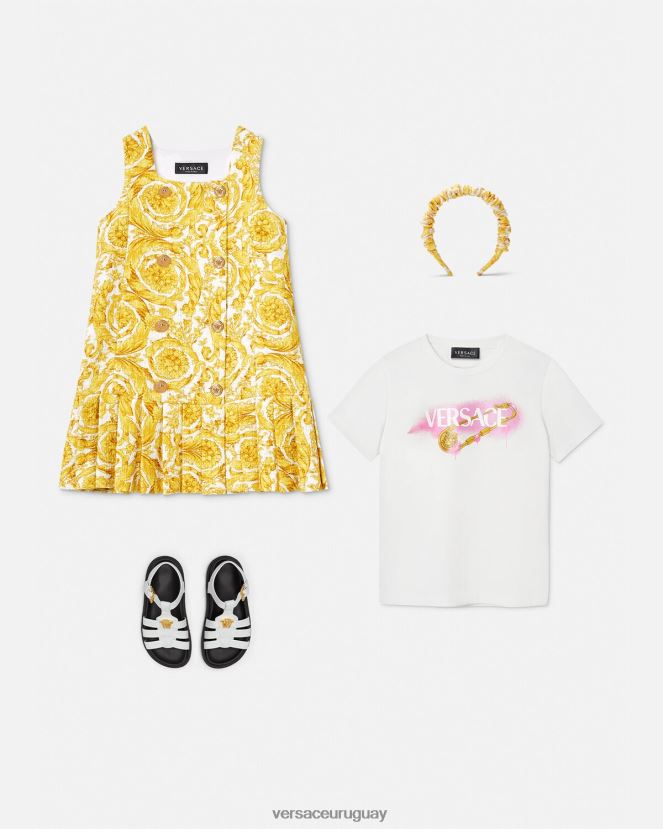 Versace vestido recto con medusa barroco niños imprimir ropa H88R0H1981