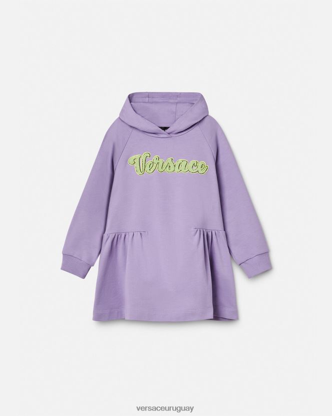 Versace vestido tipo sudadera con logo niños lila ropa H88R0H2013