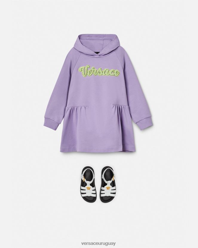 Versace vestido tipo sudadera con logo niños lila ropa H88R0H2013