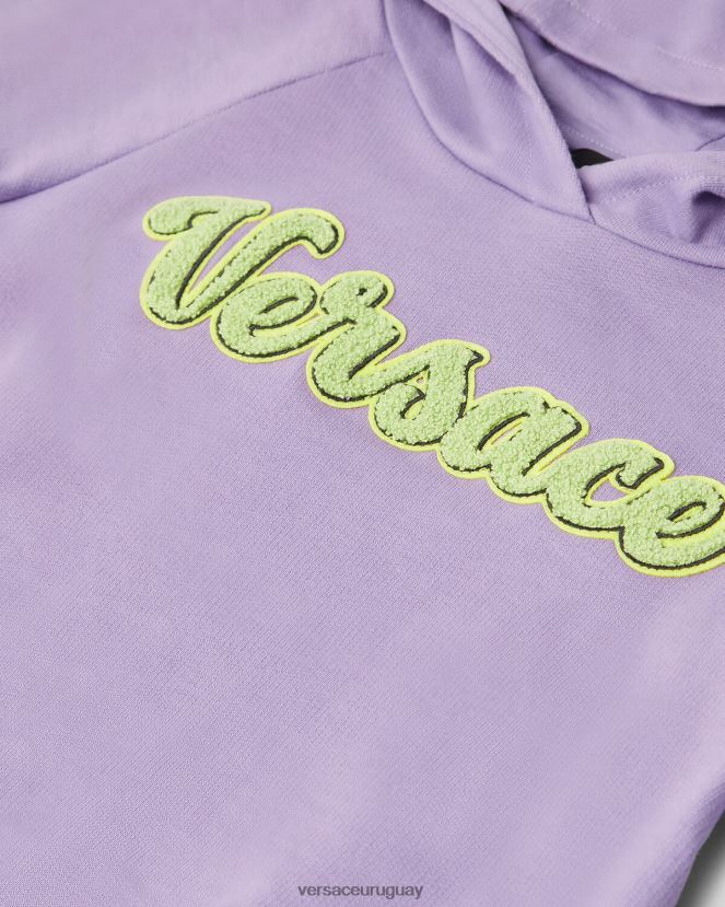 Versace vestido tipo sudadera con logo niños lila ropa H88R0H2013