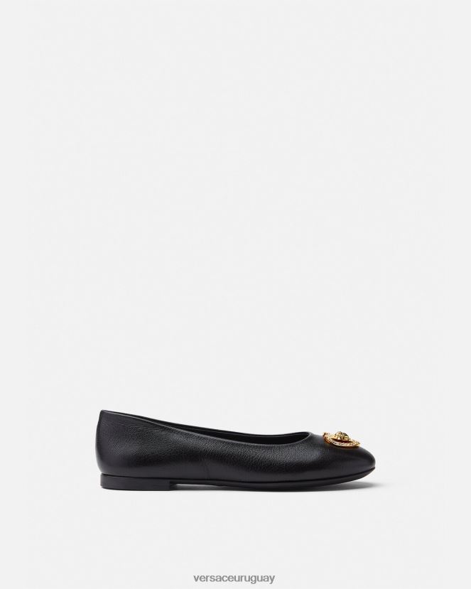 Versace bailarinas con medusa y corazón de cristal niños negro zapato H88R0H2032