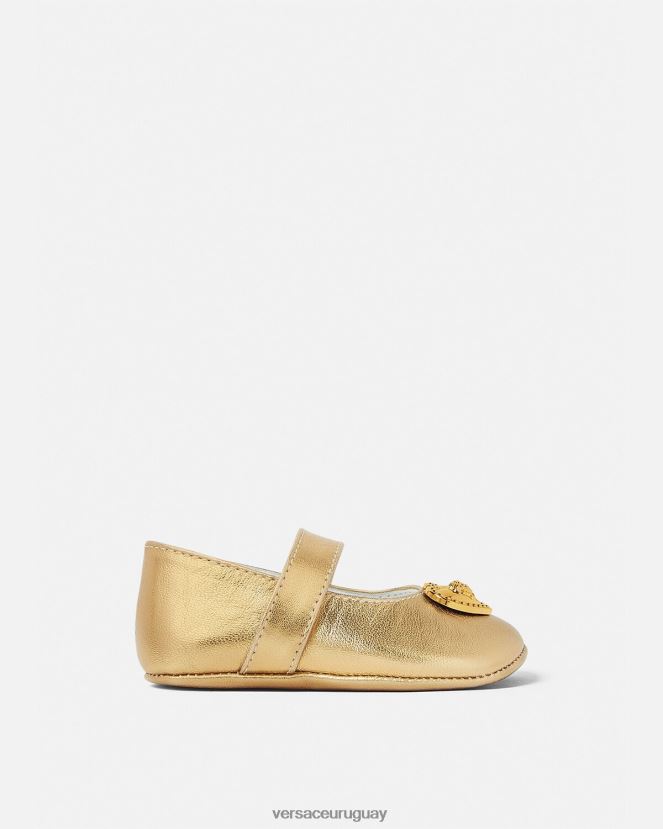 Versace bailarinas de bebé con medusa y corazón niños oro zapato H88R0H1847
