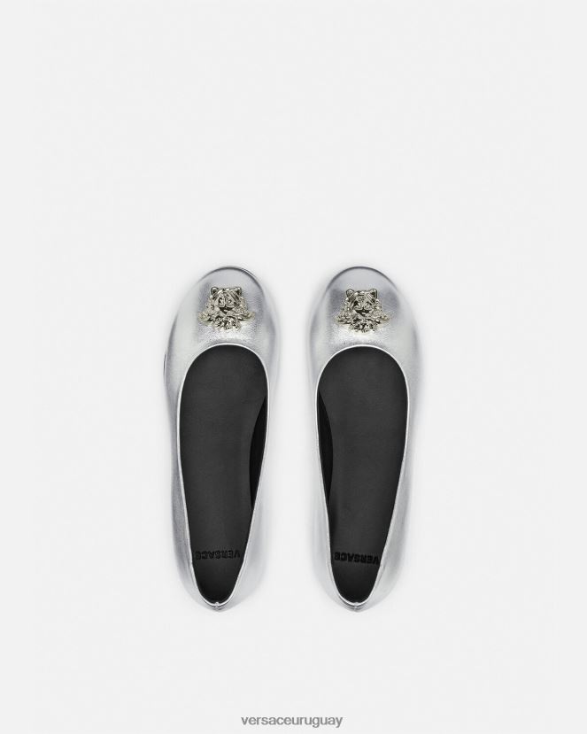 Versace bailarinas la medusa metalizadas niños gris zapato H88R0H2029