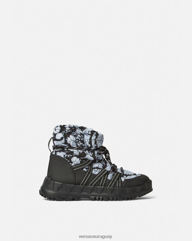 Versace botas de nieve con silueta barroca niños blanco negro zapato H88R0H2034