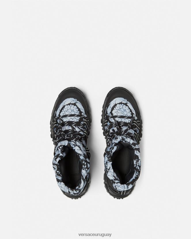 Versace botas de nieve con silueta barroca niños blanco negro zapato H88R0H2034
