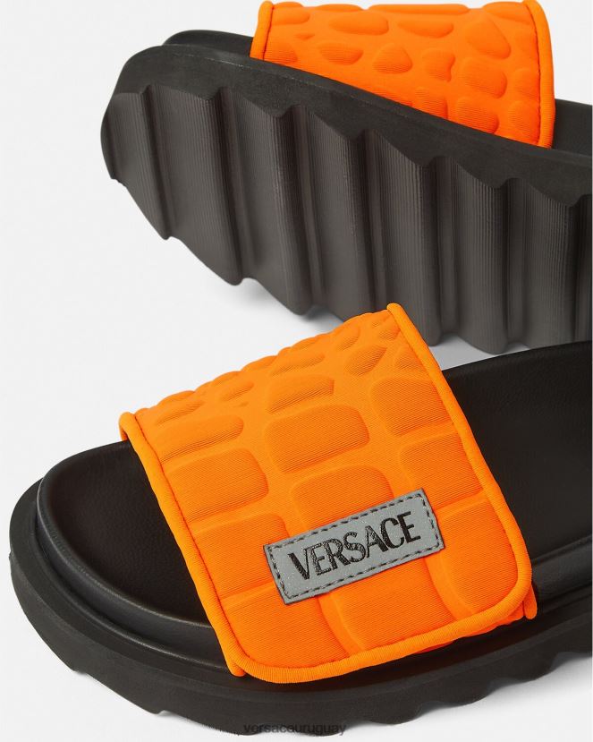 Versace diapositivas con logo reciclado niños naranja zapato H88R0H2052
