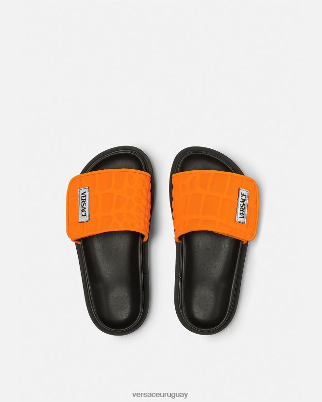 Versace diapositivas con logo reciclado niños naranja zapato H88R0H2052