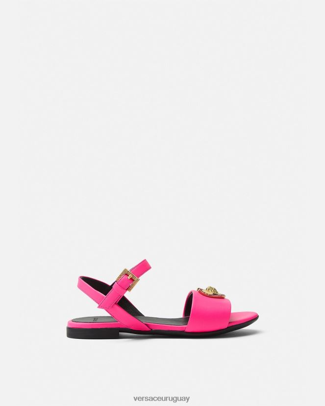 Versace sandalias con corazón de cristal y medusa niños fucsia zapato H88R0H2040