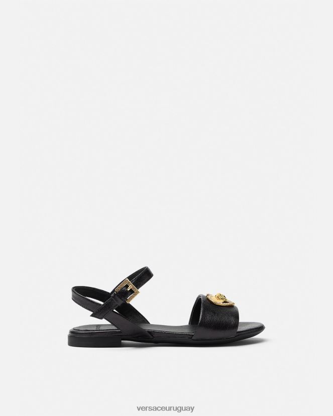 Versace sandalias con corazón de cristal y medusa niños negro zapato H88R0H2031