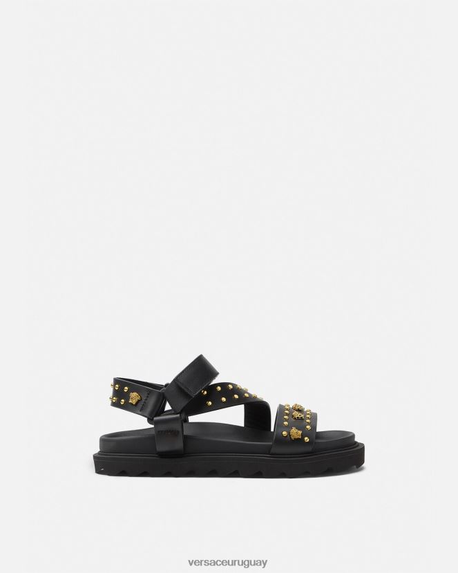 Versace sandalias con tachuelas y medusa niños negro zapato H88R0H2041