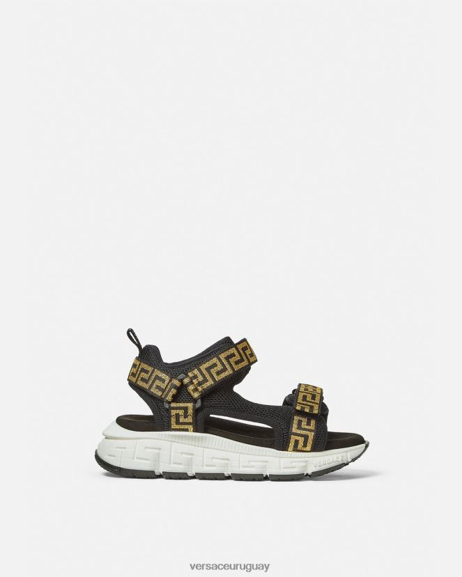 Versace sandalias grecas niños negro zapato H88R0H2048