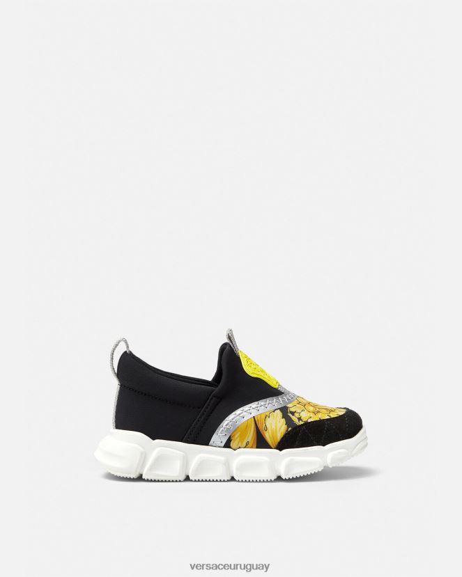 Versace zapatillas barroco con medusa para bebé niños negro y estampado zapato H88R0H1877