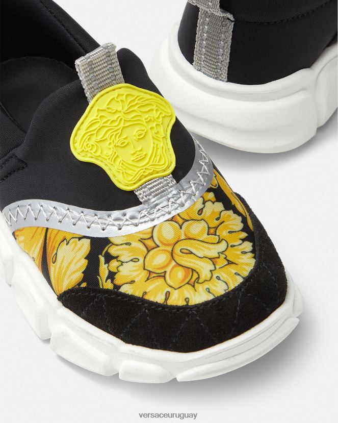 Versace zapatillas barroco con medusa para bebé niños negro y estampado zapato H88R0H1877