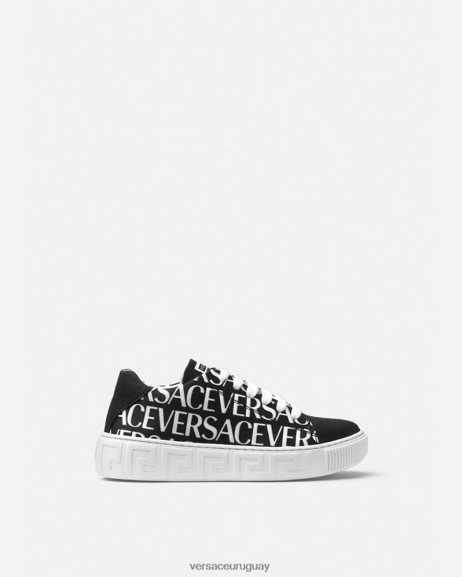 Versace zapatillas con greca en toda la prenda niños negro y estampado zapato H88R0H2038