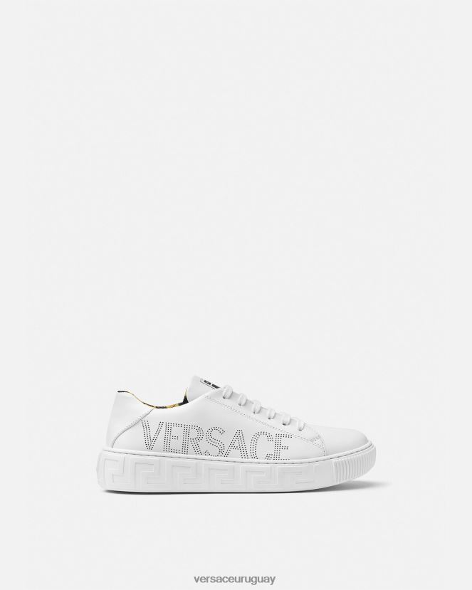 Versace zapatillas con logo Greca niños blanco y estampado zapato H88R0H2036