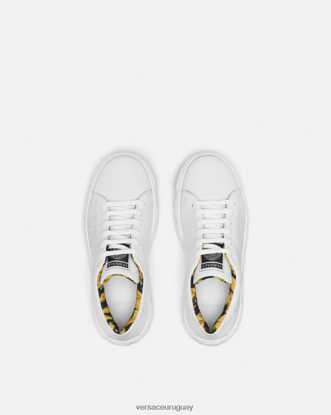 Versace zapatillas con logo Greca niños blanco y estampado zapato H88R0H2036