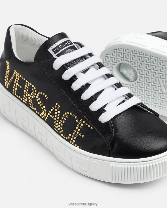 Versace zapatillas con logo Greca niños negro zapato H88R0H2037
