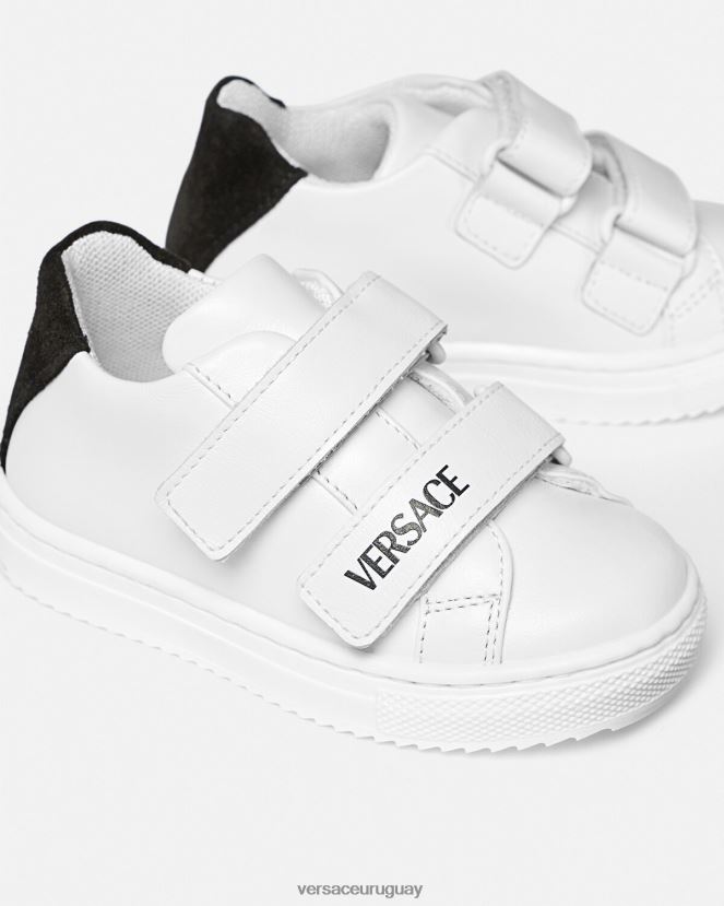 Versace zapatillas con logo para bebé niños blanco negro zapato H88R0H1876