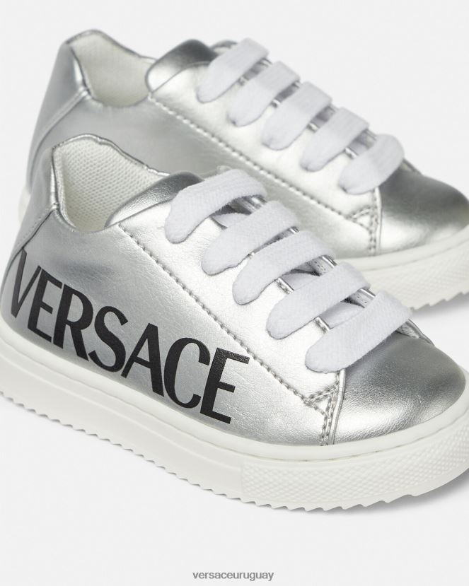 Versace zapatillas metalizadas con logo para bebé niños imprimir zapato H88R0H1875