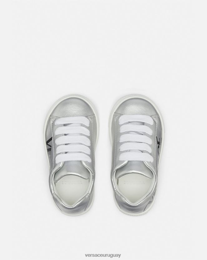 Versace zapatillas metalizadas con logo para bebé niños imprimir zapato H88R0H1875
