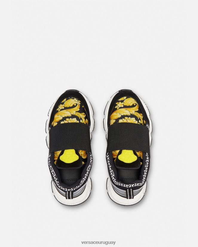 Versace zapatillas trigreca barroco niños negro y estampado zapato H88R0H2051
