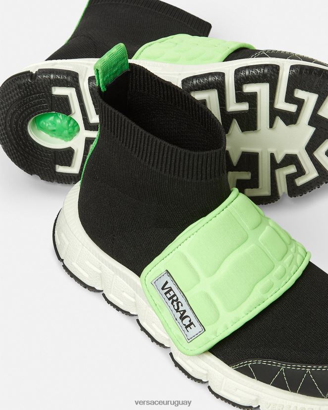 Versace zapatillas upcycled trigreca niños menta y negro zapato H88R0H2053
