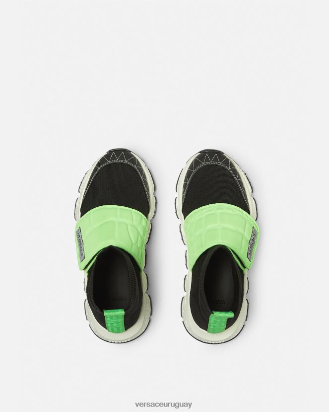 Versace zapatillas upcycled trigreca niños menta y negro zapato H88R0H2053